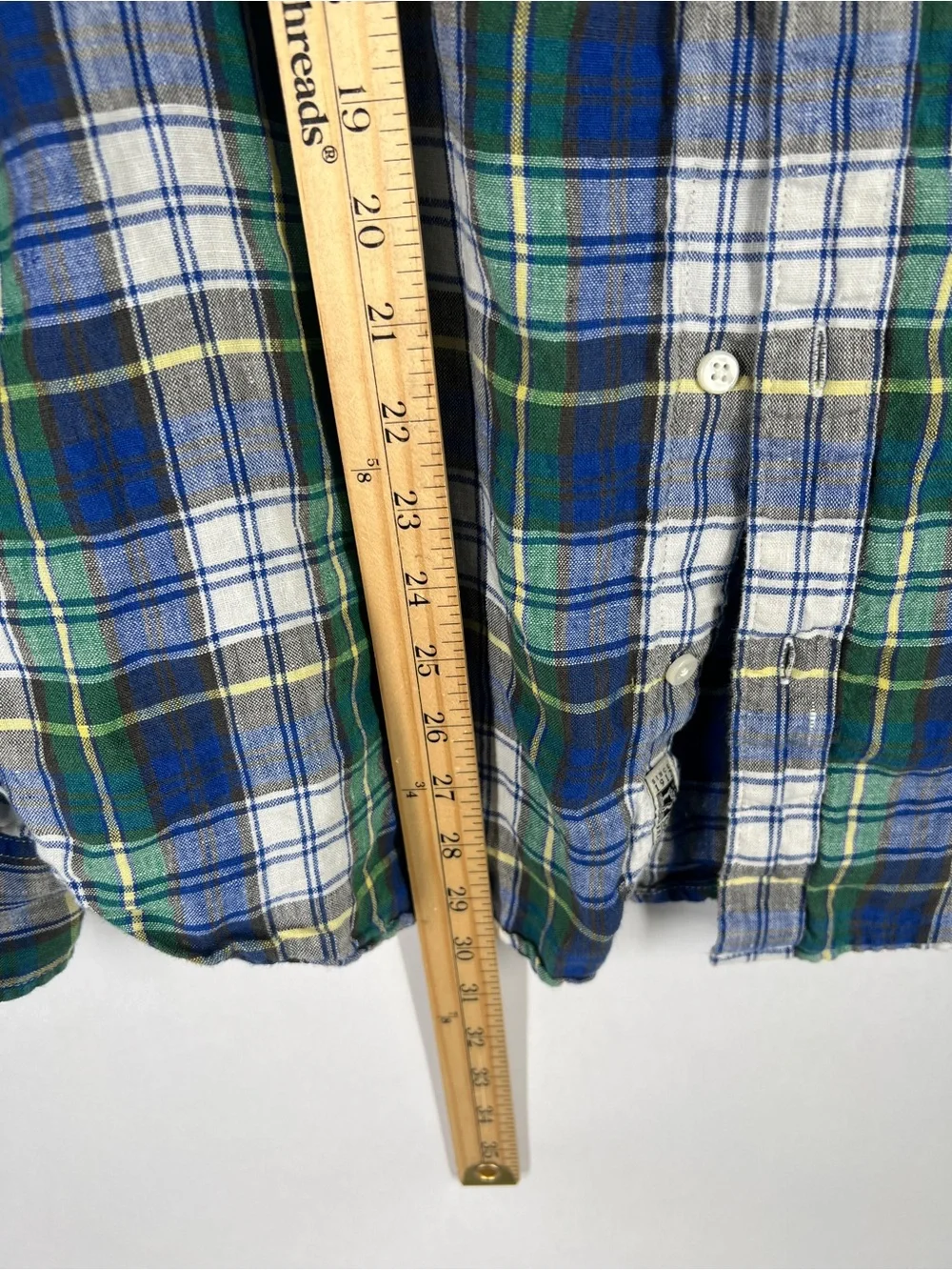 J.Crew Baird McNutt Irish Linen Plaid Button Down Shirt Slim Fit Size XL